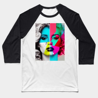 Modern pop art style woman portrait Baseball T-Shirt